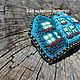 Brooch Turquoise knit town 3 brooch embroidered houses, Brooches, Moscow,  Фото №1