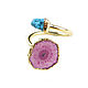 Turquoise and quartz ring, delicate ring, gift on March 8. Rings. Irina Moro. Online shopping on My Livemaster.  Фото №2