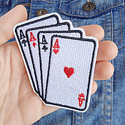 Материалы для творчества handmade. Livemaster - original item Cool patch on the clothes of the ace Card. Handmade.