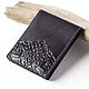 Wallet cardholders from embossed leather Black grey, Business card holders, Ivanovo,  Фото №1