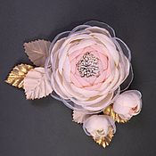 Украшения handmade. Livemaster - original item White Gold Brooch - bouquet with handmade flowers made of fabric. Handmade.