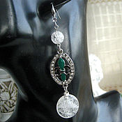 Украшения handmade. Livemaster - original item Earrings Heraldic Lily Snow Quartz. Handmade.