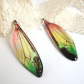Украшения handmade. Livemaster - original item Transparent Dragonfly Wings Earrings Forest Fairy Stained Glass Epoxy Resin. Handmade.