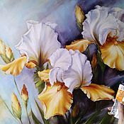 Картины и панно handmade. Livemaster - original item Oil painting with irises Summer. Handmade.