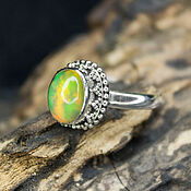 Украшения handmade. Livemaster - original item Silver ring with fire opal 