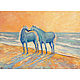 Картинa Две лошади на закате Пейзаж с лошадьми Ксения Де, Картины, Москва,  Фото №1