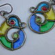 Order Brass wire wraped earrings "Carnival". IVA rainbow art. Livemaster. . Earrings Фото №3