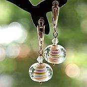 Украшения handmade. Livemaster - original item Lollipop earrings lampwork glass. Handmade.