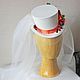 Свадебный мини-цилиндр к осенней свадьбе. Шляпы свадебные. Сеня Волкова. Интернет-магазин Ярмарка Мастеров.  Фото №2