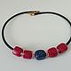 Choker necklace with coral and lapis lazuli. Necklace. Handmade Jewelry. My Livemaster. Фото №6