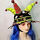 The jester's hat 'Harlequin Neon'. Carnival Hats. Felt Hats Shop. Online shopping on My Livemaster.  Фото №2