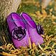 Felted women's slippers with flowers, Slippers, Chelyabinsk,  Фото №1