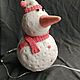 Ночник "Снеговик",фарфор. Ночники. Мурашева Ирина (ceramicanimals). Интернет-магазин Ярмарка Мастеров.  Фото №2