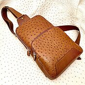 Сумки и аксессуары handmade. Livemaster - original item Shoulder bag, made of genuine ostrich leather, St. brown color.. Handmade.