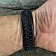 Order Bracelet made of leather ' Wolf». veseliy-viking. Livemaster. . Braided bracelet Фото №3
