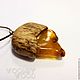Order Pendant made of Karelian birch with wild amber. Woollywood_woodcarving. Livemaster. . Pendant Фото №3