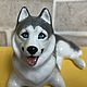 Copy of Husky in the rack: the author's statuette. Figurines. Tvorcheskaya masterskaya Veselyj farfor. My Livemaster. Фото №6