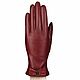 Size 7. Winter gloves made of genuine burgundy leather with decor, Vintage gloves, Nelidovo,  Фото №1