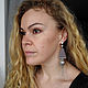 Серьги из кожи с хлопковым жемчугом. Серьги классические. Lyubov_vokrug. Интернет-магазин Ярмарка Мастеров.  Фото №2