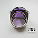 Ring with amethysts. Cabochons. 925 sterling silver PR, Rings, Moscow,  Фото №1