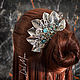 Гребень для волос с камнем, агат, аквахалцедон "Fairy", Гребень, Санкт-Петербург,  Фото №1