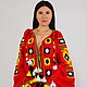 Blouse Embroidered Tunic Vyshyvanka Red Linen Blouse, Dresses, Sevastopol,  Фото №1