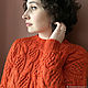 Order Red Knitted Women's jumper, cashmere pullover with Mohair. Dobryy_vyaz. Livemaster. . Jumpers Фото №3