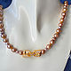 'Ray of the sun Golden' necklace of natural pearls, Necklace, Bratsk,  Фото №1