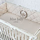 Order Bumpers in the crib: Bumpers pillows for cots. Miss Judy cotton (JuliaLepa). Livemaster. . Sides for crib Фото №3