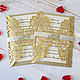 Openwork wedding invitation with initials in gold color, Invitations, Dimitrovgrad,  Фото №1