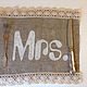 Коврики для сервировки "Mr" & "Mrs" из рогожки с кружевом. Скатерти и салфетки. Craftaholic. Интернет-магазин Ярмарка Мастеров.  Фото №2