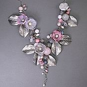 Украшения handmade. Livemaster - original item Apple Smoke Necklace Agate Rose Quartz Flowers. Handmade.