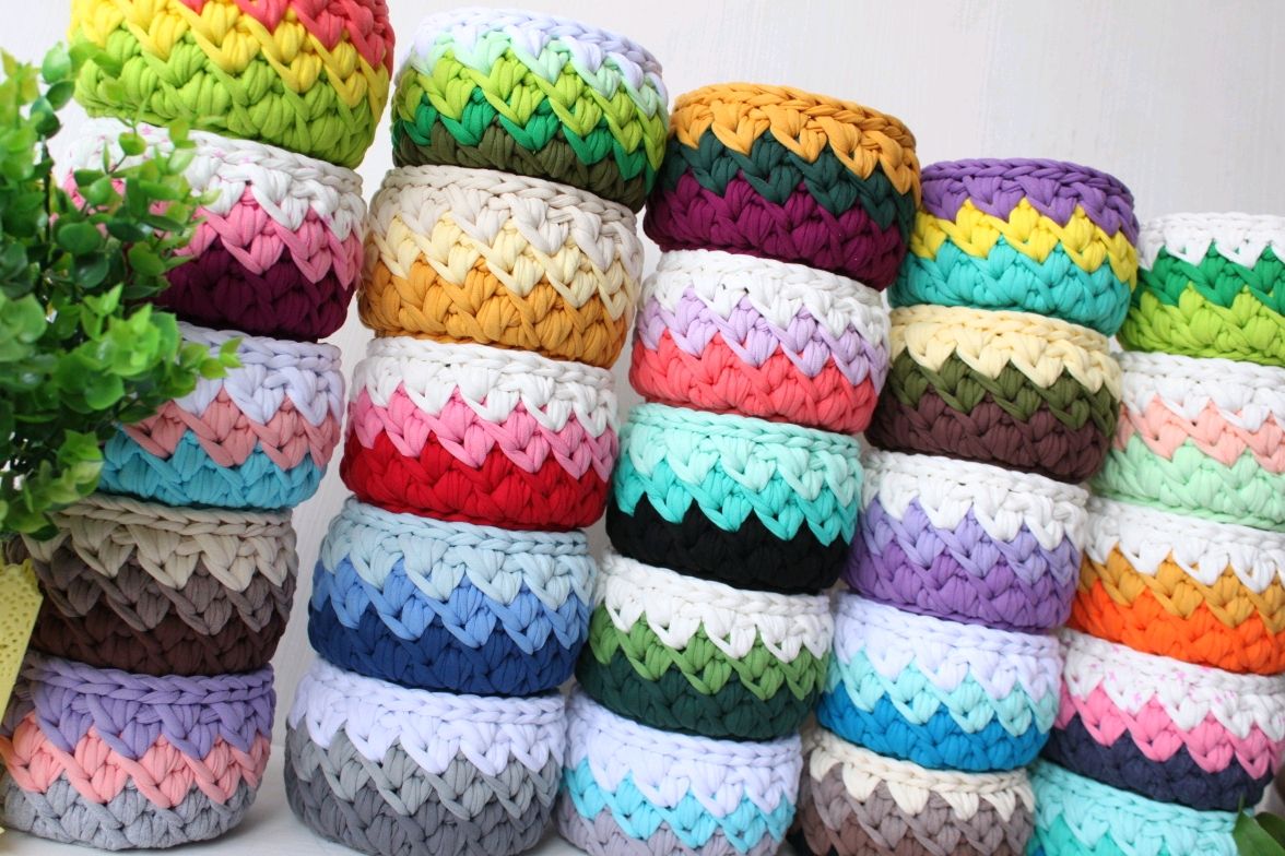 Новогодние Вязаные Корзинки Новогодние Вязаные Корзинки