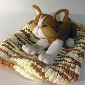 Куклы и игрушки handmade. Livemaster - original item The toy is made of wool. cat Peach.. Handmade.