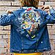 Painting jeans. Jacket with Basquiat print, Outerwear Jackets, Omsk,  Фото №1