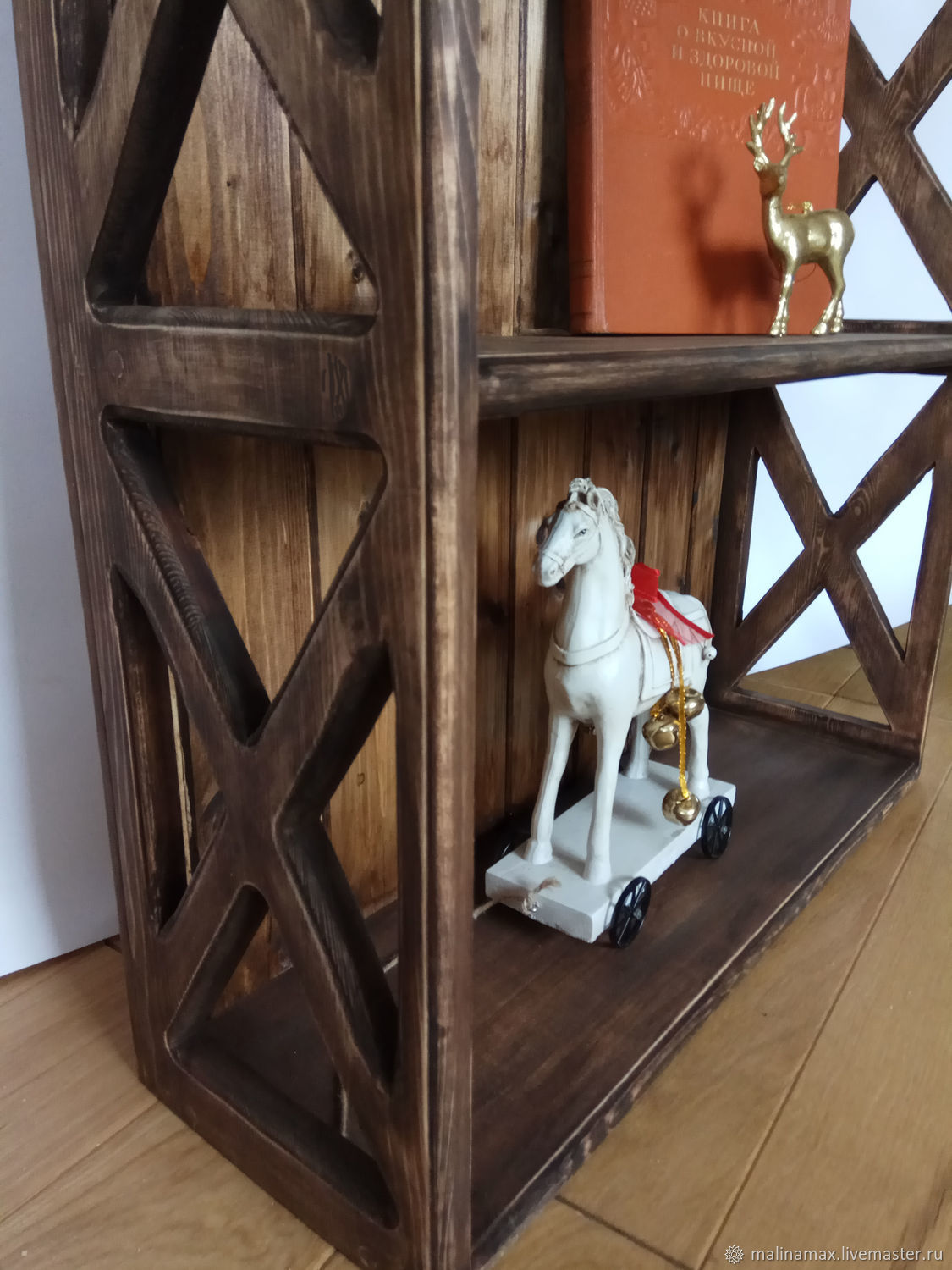 Полка-стеллаж с перекрестьями в стиле кантри – купить на Ярмарке ...