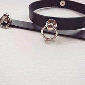 Collar-belt made of genuine leather