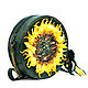 Bag drum Sunflower sun flower Women's round suede. Classic Bag. flowersstyle (flowersstyle). Online shopping on My Livemaster.  Фото №2