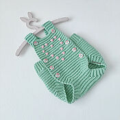 Работы для детей, handmade. Livemaster - original item Gift to a newborn: knitted bodysuit for a girl, pink. Handmade.