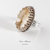 Украшения handmade. Livemaster - original item Ring with Rutile quartz Hair of Venus. Handmade.