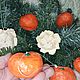 Мандаринки ватные игрушки. Елочные игрушки. Сундучок фантазий. Ярмарка Мастеров.  Фото №5