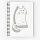 Белый котик. Рисунок для печати. Иллюстрации и рисунки. Екатерина Дорохова. Интернет-магазин Ярмарка Мастеров.  Фото №2
