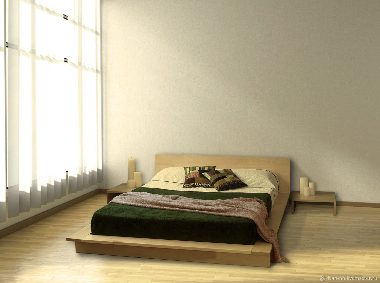 кровать двуспальная низкая под матрас