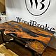 Заказать Стол-река из слэба термограба с эпоксидной смолой 200х100 см. WoodBroker. Ярмарка Мастеров. . Столы Фото №3