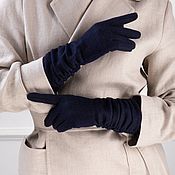 Винтаж handmade. Livemaster - original item Size M. Winter Dark blue Wool Knitwear Gloves. Handmade.