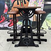 Для дома и интерьера ручной работы. Ярмарка Мастеров - ручная работа Bar table with DIESEL mechanism and 4 chairs. Handmade.