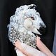Brooch-pin voluminous brooch horse white horse with pearls crystals. Brooches. Karina-bro. Online shopping on My Livemaster.  Фото №2