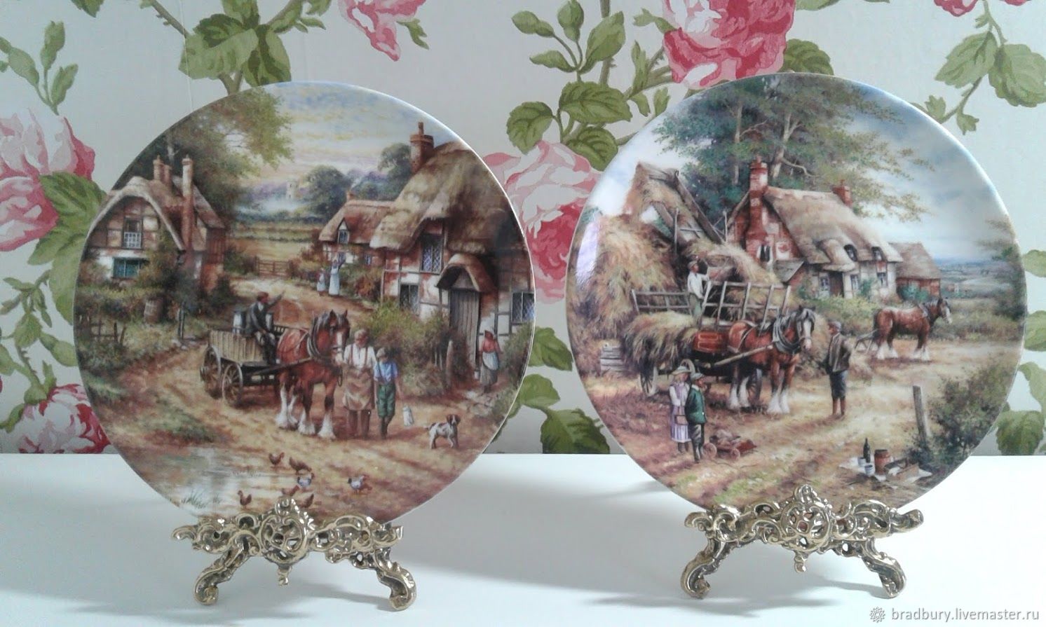 Porcelain plates 'Day in the country'.Wedgwood.England, Vintage interior, Cambridge,  Фото №1