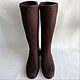 Felted boots with zipper Brown Mahogany. High Boots. Zhanna. My Livemaster. Фото №6