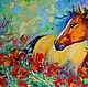 The picture with the horse 'Among the poppies'. Pictures. Multicolor Gallery. My Livemaster. Фото №5